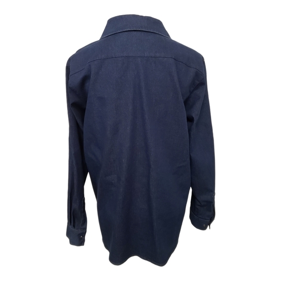 Victor Costa Occasions Medium Denim Embroidered & Sequins Snap Up Shirt EUC - Picture 3 of 11